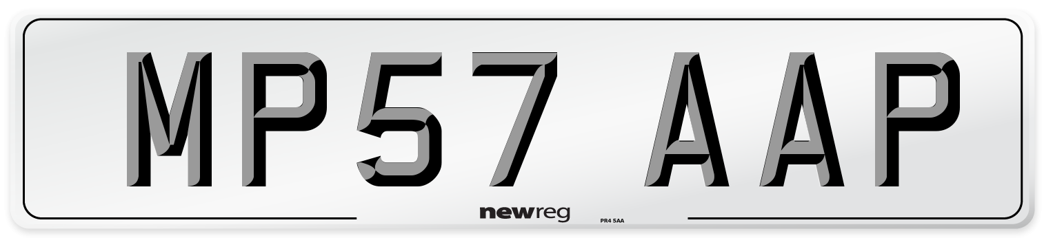MP57 AAP Number Plate from New Reg